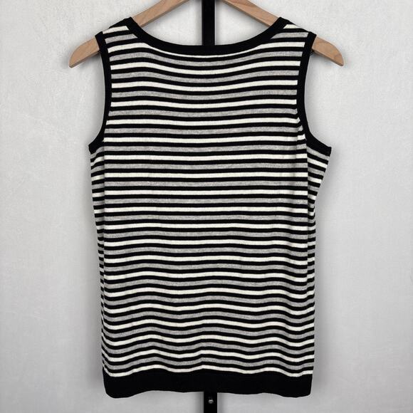 NEW Talbots Cashmere Cotton Blend Knit Shell Tank Top Women's XP Striped Soft - Picture 4 of 8